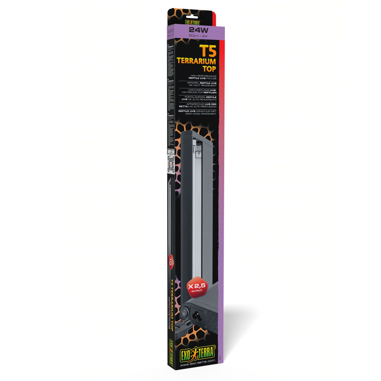 Exo Terra T5 UVB Fixture 60cm (22" Tube 24w)