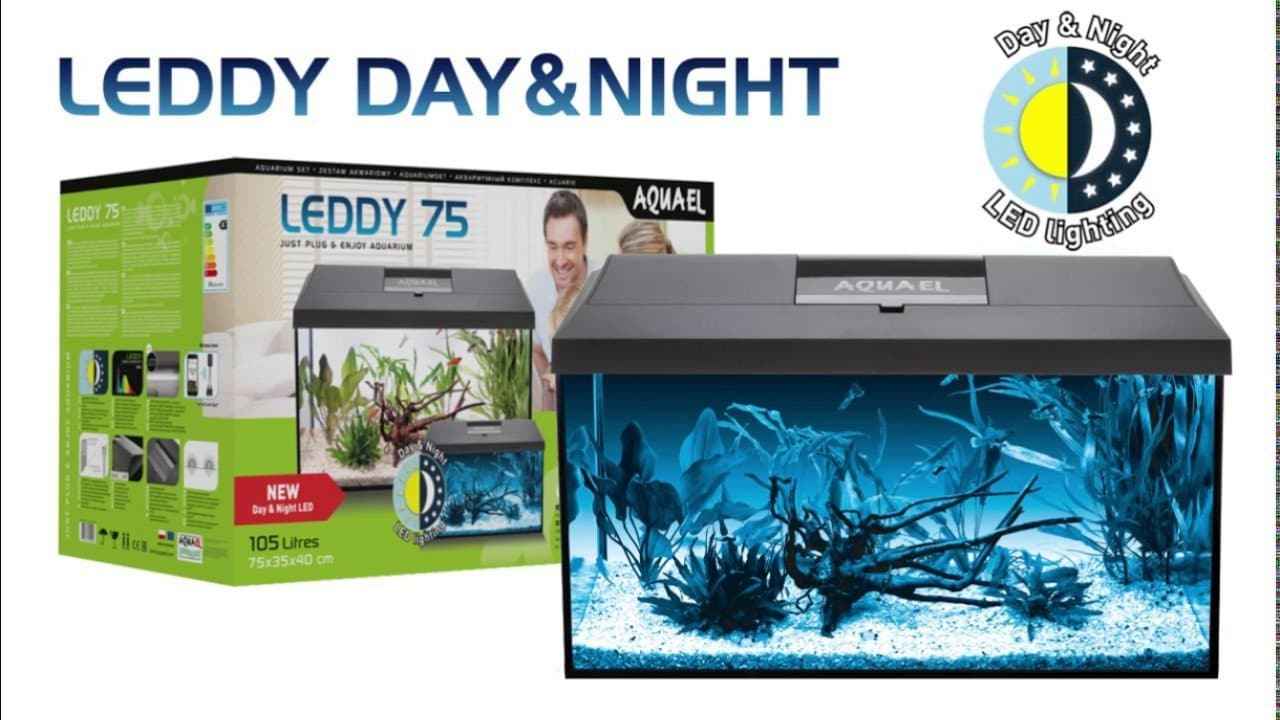 Aquael Leddy 75 Day & Night Aquarium Black