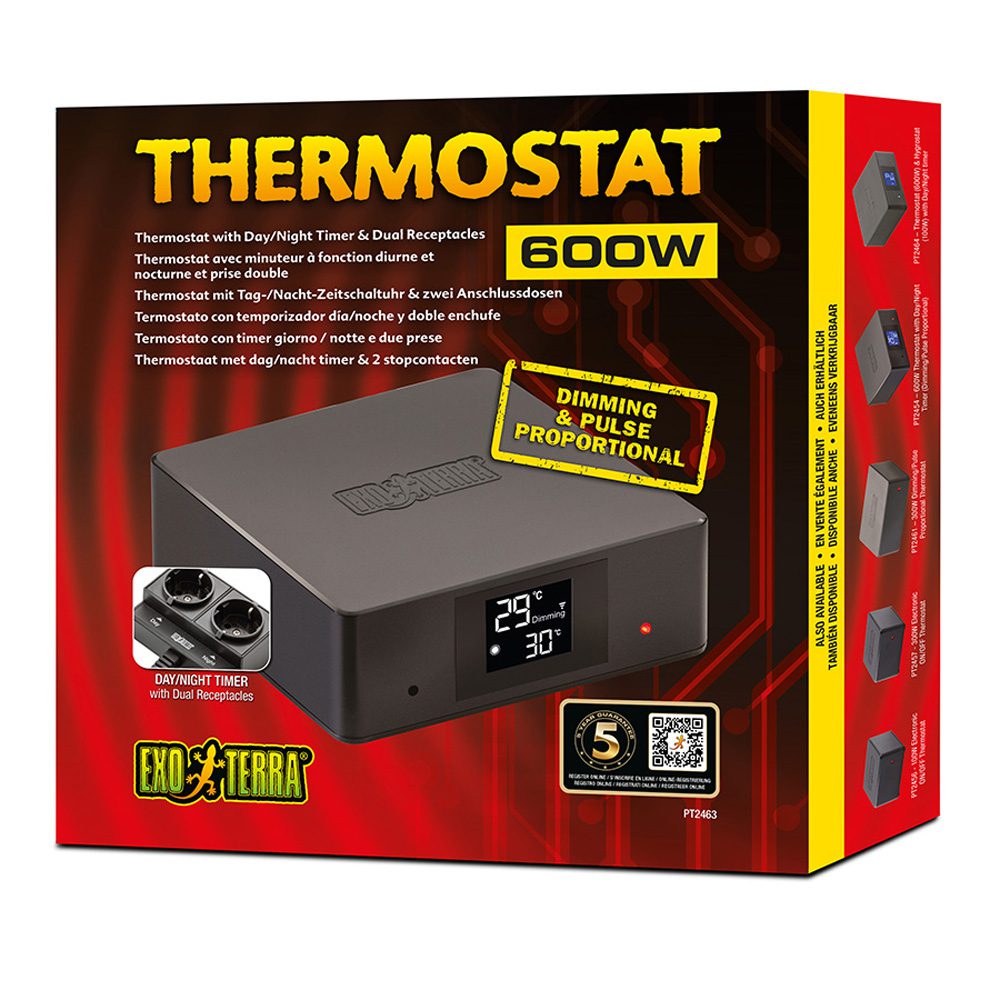 Exo Terra Thermostat 600w with Dual Receptacles