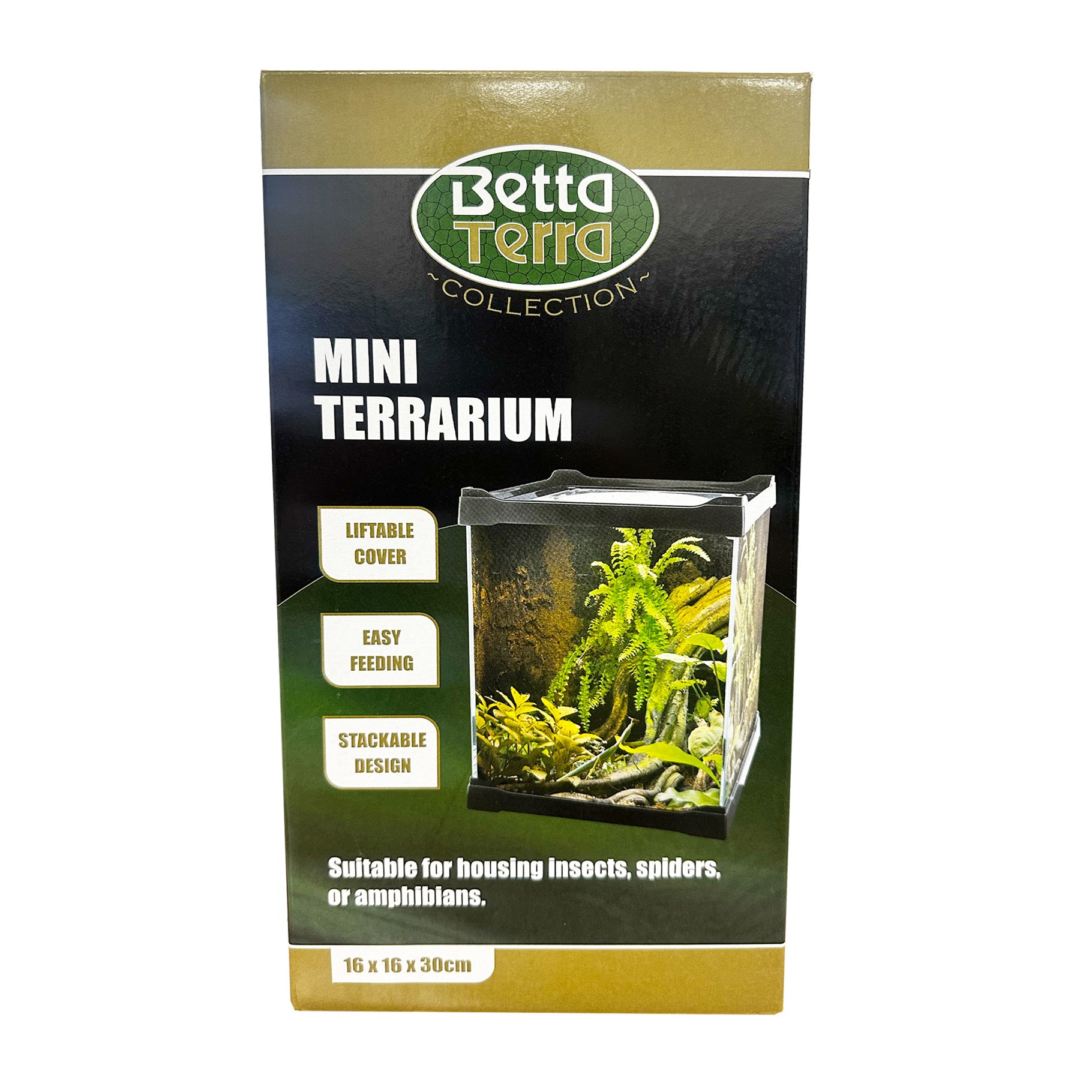 Betta Terra Black Mini Terrarium 16 x16 x 30cm