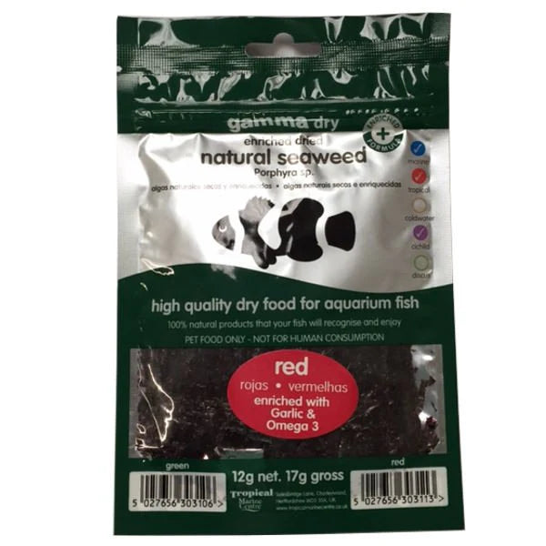 Gamma Natural Red 12g Seaweed Strips Enriched With Omega-3 & Garlic